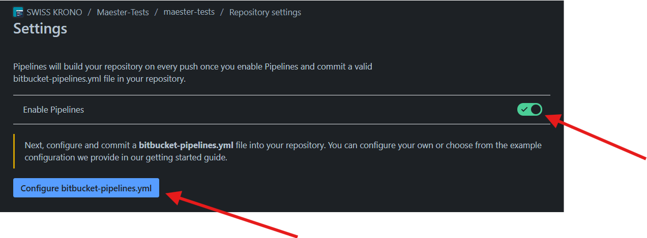 Configure Bitbucket Pipelines